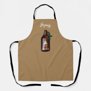 Delantal Jarra de cerveza moderna de Navidad Growler