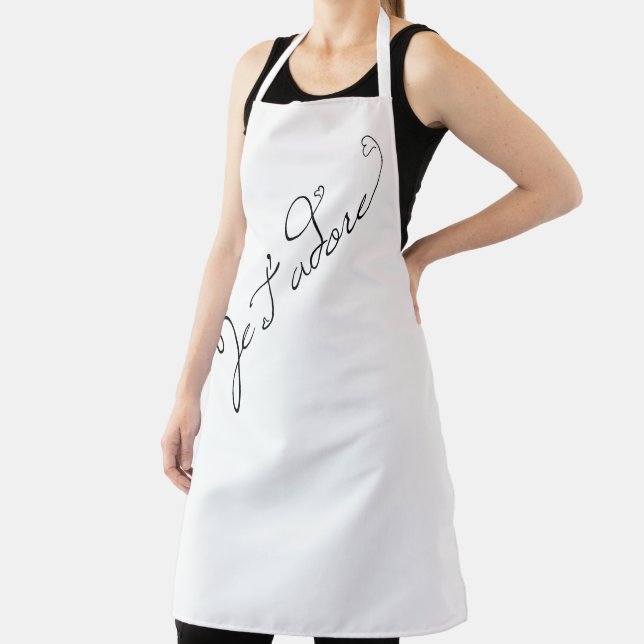 Delantal Je T'adore I Adore You in French (in situ)