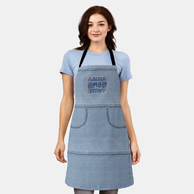Delantal Jeans Apron sin tu(s) inicial(s) (Gastado)