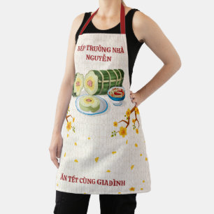 Delantal Jefe de Cocina Familiar Vietnamita Banh Tet Flor d