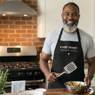 Delantal Jefe Maestro Personalizado de Cocina para Hombres