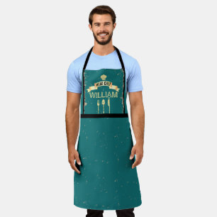 Delantal Jefe personalizado Chef cocina verde azulada fresc