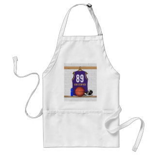 Delantal Jersey de baloncesto Purple y Gold personalizado