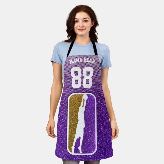 Delantal Jersey del equipo de baloncesto Purple and Gold Pu (Gastado)