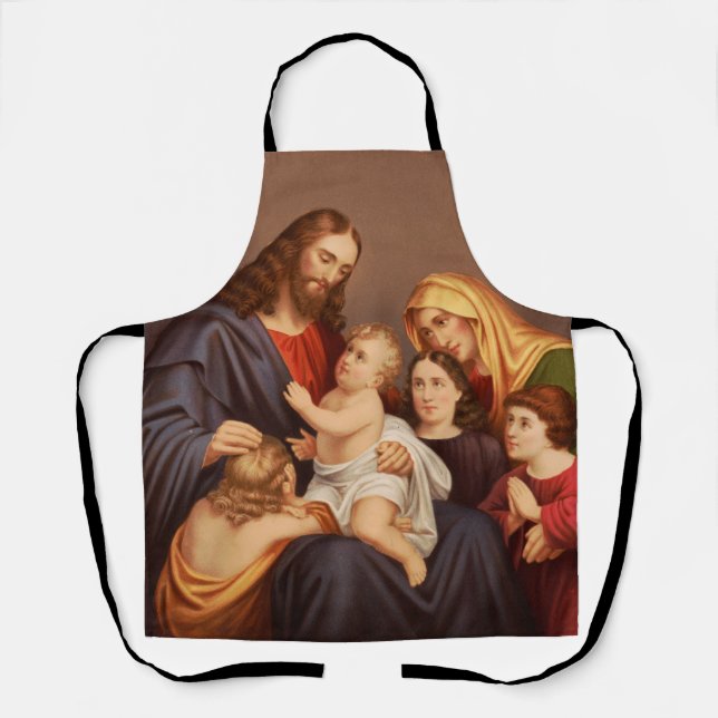 Delantal Jesucristo con Niños Arte Premium Fino (Anverso)
