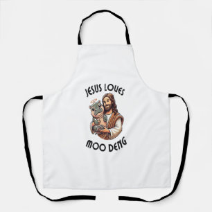 Delantal Jesús ama al Moo Deng T-Shirt_3