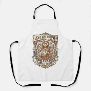 Delantal Jesús Art Nouveau Póster Sagrado Jesús Art Nouveau