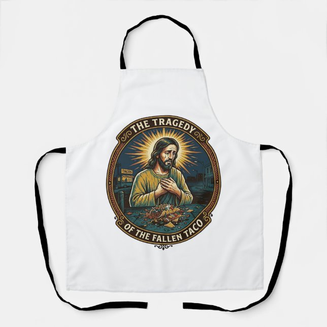 Delantal Jesús Dejó Comida Callejera De Taco Nocturno Borra (Anverso)
