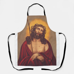 Delantal Jesús es coronado con una corona de espinas