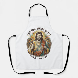 Delantal Jesús Jarra De Cerveza Vacía Rota Bartender Beber