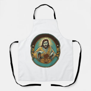 Delantal Jesús mancha de café los pantalones antes de reuni