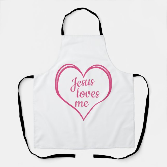 Delantal JESÚS ME AMA en el Corazón (Anverso)
