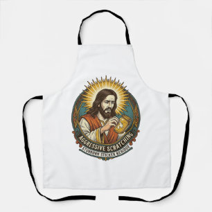 Delantal Jesús Molesto Pegatina De Papel Residuo Tienda 