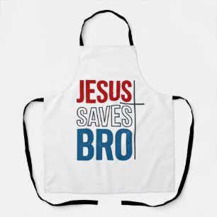 Delantal Jesús salva diseño de tipografía cristiana para ca