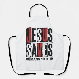 Delantal Jesús Salva Romans 10_9 Camiseta Vintage Cristiana