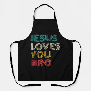 Delantal Jesús Te Ama Hermano, Gracioso Retro De Fe Cristia