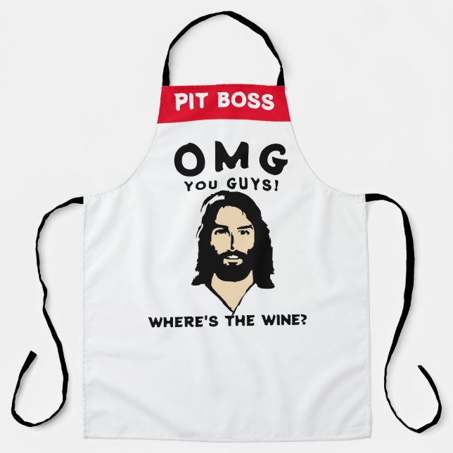 Delantal Jesus Wine Apron - Funny Custom Saying Gift (Anverso)