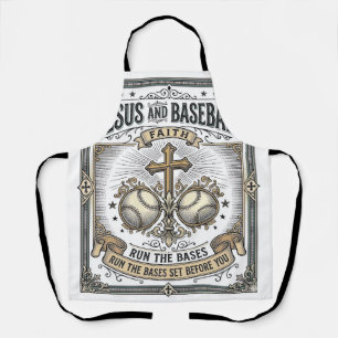 Delantal Jesús y béisbol vintage cristiano 