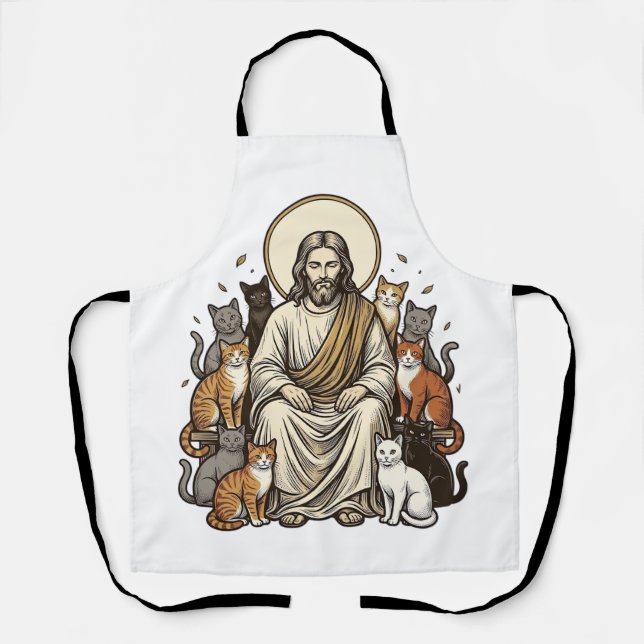 Delantal Jesús y Gatos Vintage (Anverso)