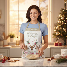 Delantal Jingle de renos y mingle personalizado con navidad