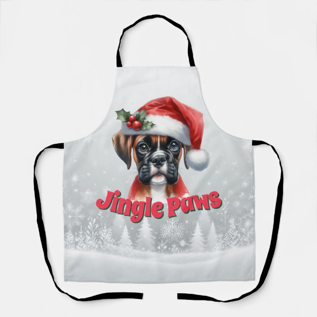 Delantal Jingle Paws y Boxer Dog Joy (Anverso)