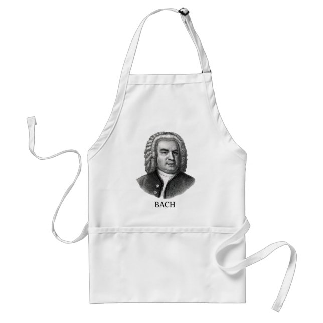 Delantal Johann Sebastian Bach, negro (Frente)