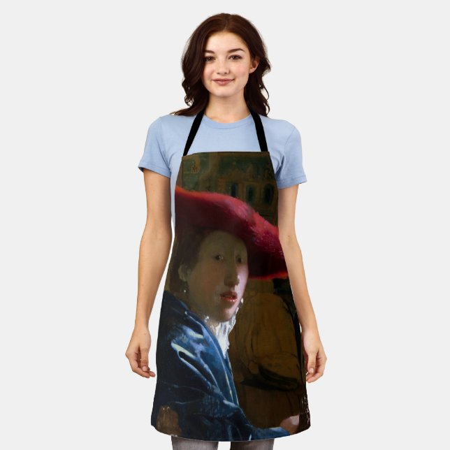 Delantal Johannes Vermeer - Chica con un Gorra rojo (Gastado)