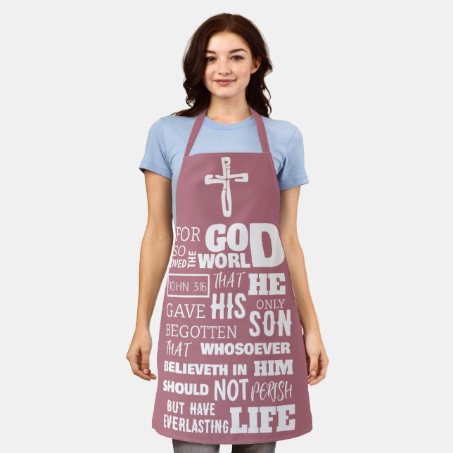 DELANTAL JOHN 3:16 POR DIOS TAN AMADO EL MUNDO (Gastado)
