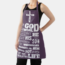 DELANTAL JOHN 3:16 POR DIOS TAN AMADO EL MUNDO
