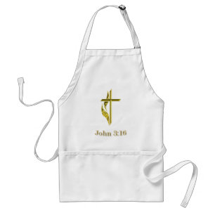 Delantal John 3:16 Regalos de la Cruz de Oro Cristiana