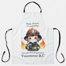 Delantal Joven bombero alegre listo para luchar