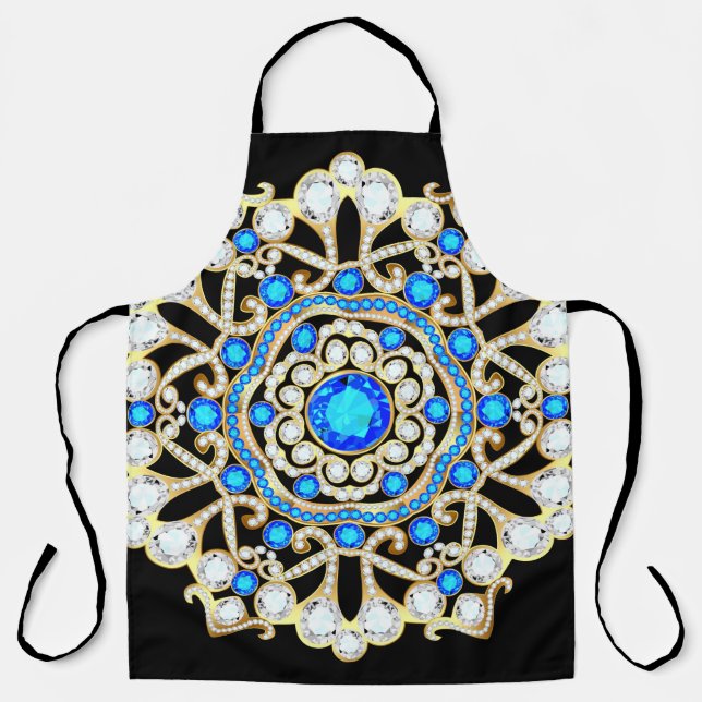 Delantal joyas de broche de Mandala, elemento de diseño. Di (Anverso)