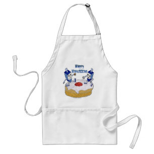Delantal Judaica Happy Hanukkah Dancing Dreidels Doughnut