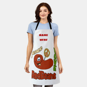 Delantal Judías rojas y arroz, Diseño agregar texto, Apron