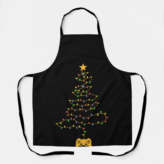 Delantal Juego de video Árbol de navidad ilumina Pajama de  (Anverso)