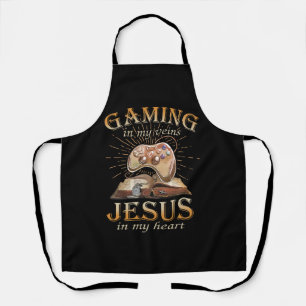 Delantal Juegos en mis venas, Jesús en mi corazón
