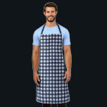 Delantal Jugada de verificación de Gingham Blue<br><div class="desc">Tendencia veraniega moderna,  color azul marino y blanco de los tonos escoceses de gingham de picnic.</div>