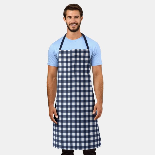 Delantal Jugada de verificación de Gingham Blue (Gastado)