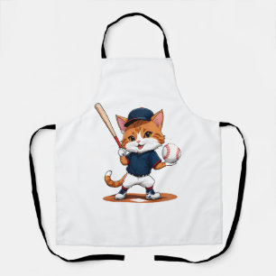 Delantal Jugador de béisbol gato