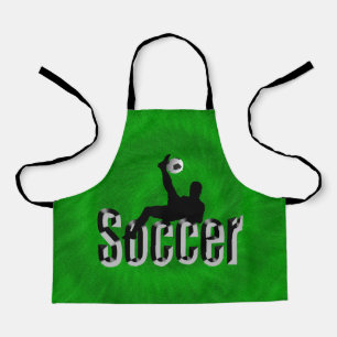 Delantal Jugador de fútbol verde, Apron de impresión comple