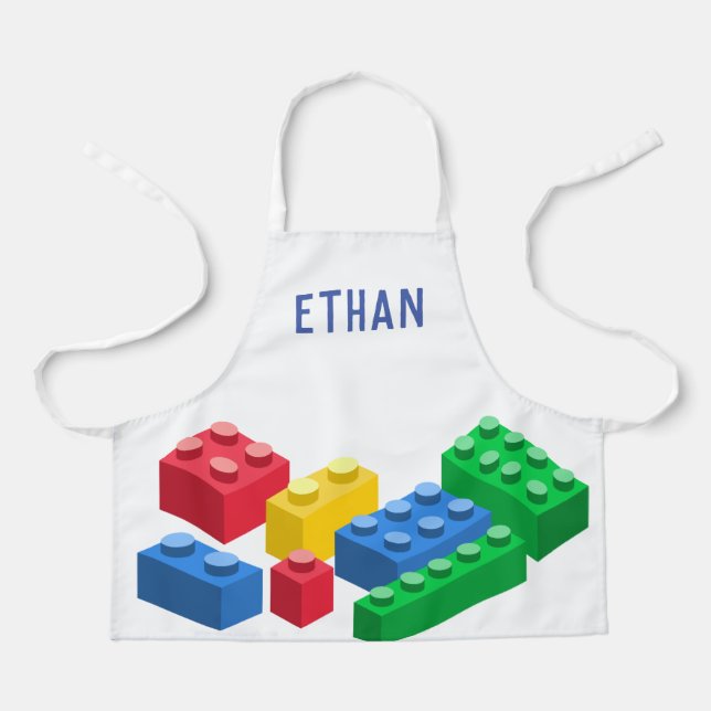 Delantal Juguetes construyendo ladrillos coloridos niños (Anverso)
