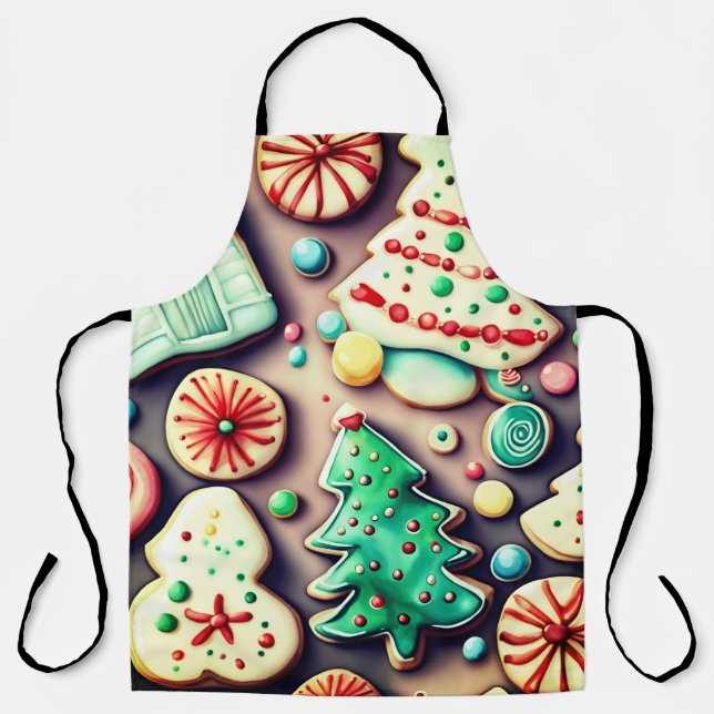 Delantal Juguetes de vacaciones, Navidades Decoración acuar (Anverso)