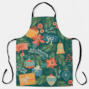 Delantal Juguetes navidades, Patrón Retro De Moda.