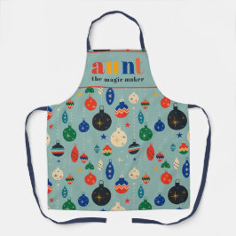 Delantal Juguetes retro ornamentos de la tía Navidades coci