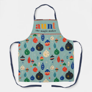 Delantal Juguetes retro ornamentos de la tía Navidades coci