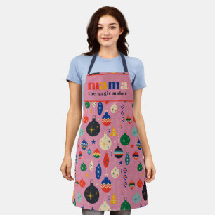 Delantal Juguetes retro ornamentos Mama Navidad Kitchen