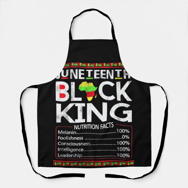Delantal Juneteenth Black King Melanin Dad Fathers Day (Anverso)