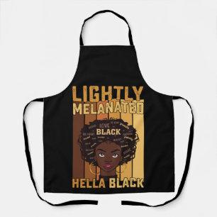 Delantal Juneteenth Ligeramente Melanizado Hella Negro Mela