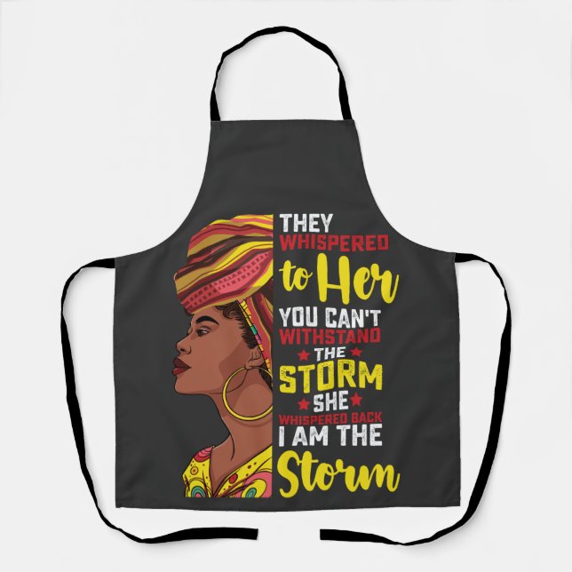 Delantal Juneteenth Soy La Tormenta Melanina Chica Negra (Anverso)