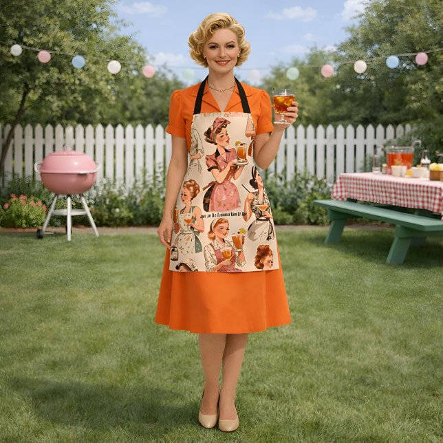 Delantal Just an Old-Fashioned Kind of Day  (Just an old-fashioned day.Vintage Cocktail Apron)